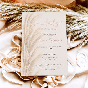 Invitation En Aluminium Boho été pampas herbe aquarelle baby shower