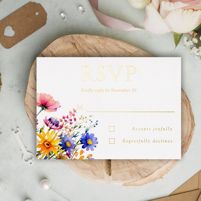 Invitation En Aluminium Boho Fleur sauvage Garden Wedding RSVP (Créateur téléchargé)