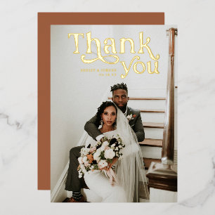 Invitation En Aluminium Boho moderne simple   Mariage photo Merci