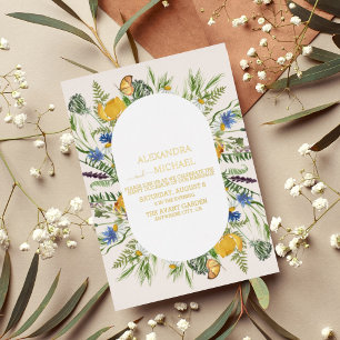 Invitation En Aluminium Boho Neutral Aquarelle Fleur sauvage Mariage Foil 