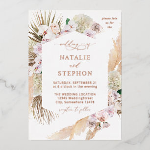Invitation En Aluminium Boho Pampas Grass Beach Floral Mariage