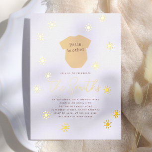 Invitation En Aluminium Boho Soleil Petit Frère Brillant Baby Shower