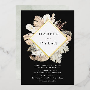 Invitation En Aluminium Boho Tropical Love Mariage Or