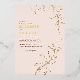 Invitation En Aluminium Boho Vintage Feuille Russe Automne Terracotta Mari