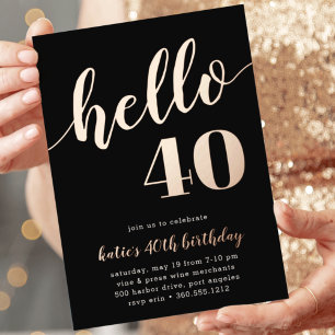 Invitation En Aluminium Bonjour 40   Fête d'anniversaire pour un cap