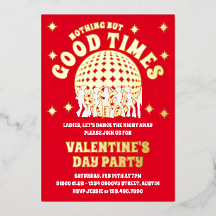 Invitation En Aluminium Bonne soirée de la Saint-Valentin Groovy Red Times