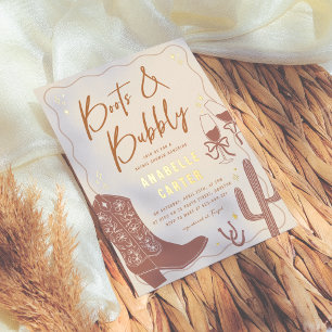 Invitation En Aluminium Boots et Fête des mariées Bubbly