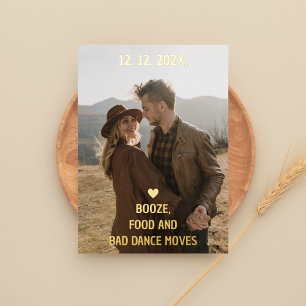 Invitation En Aluminium Booze Food and Bad Dance Moving Funny Enregistrer