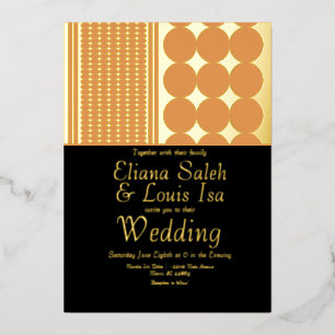 Invitation En Aluminium Bordure audacieuse en Ankara africain pour mariage