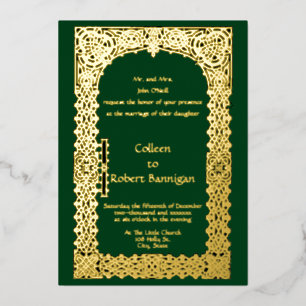 Invitation En Aluminium Bordure de nœuds celtiques de l'ère victorienne po
