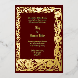 Invitation En Aluminium Bordure de vigne florale Art Nouveau par Lilien Ma
