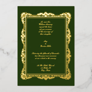 Invitation En Aluminium Bordure de vigne vintage Art Nouveau