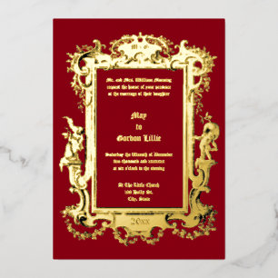 Invitation En Aluminium Bordure du cadre de fruits de rococo baroque Cheru
