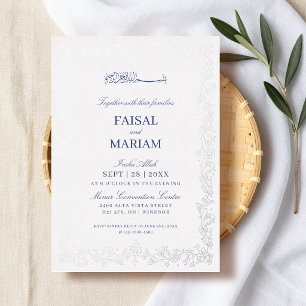 Invitation En Aluminium Bordure florale moderne et élégante pour mariage i