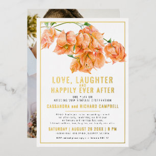 Invitation En Aluminium Bougainvillea rose mariage renouvellement de voeux