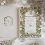 Invitation En Aluminium Bougainvillea Rouge or Mariage Art Nouveau Mucha<br><div class="desc">Art Nouveau Floral Rouge & Gold Wedding Invitations par Alphonse Mucha dans un design romantique et fantaisiste utilisant Real Gold Foil. Les fleurs victoriennes complètent les polices art déco classiques. Entrez vos informations personnalisées, et vous avez terminé. Si vous souhaitez modifier la conception, cliquez simplement sur le bouton bleu "Customiser"....</div>