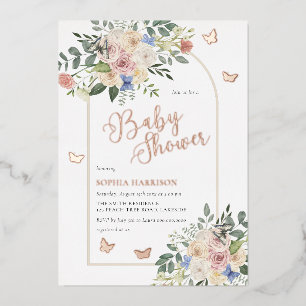 Invitation En Aluminium Bouquet de papillon floral Arche d'huile Invitatio
