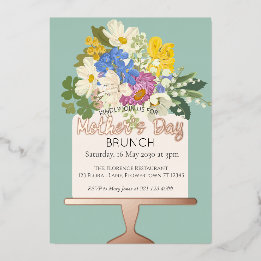 Invitation En Aluminium Bouquet Floral Brunches de la Fête des Mères