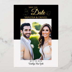 Invitation En Aluminium Bouton défiler Enregistrer la photo de date