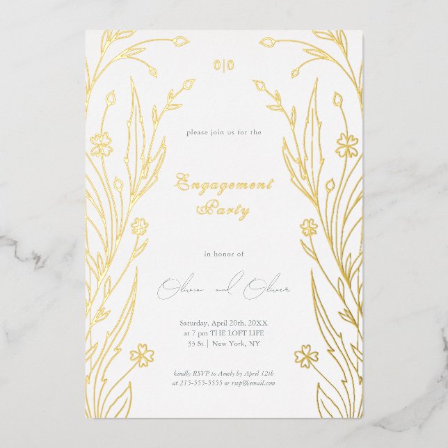 Invitation En Aluminium Bouton d'or bleu (Recto)