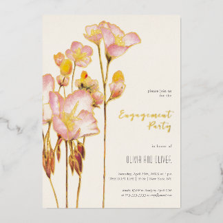 Invitation En Aluminium Boutons d'été brillants Partie d'engagement