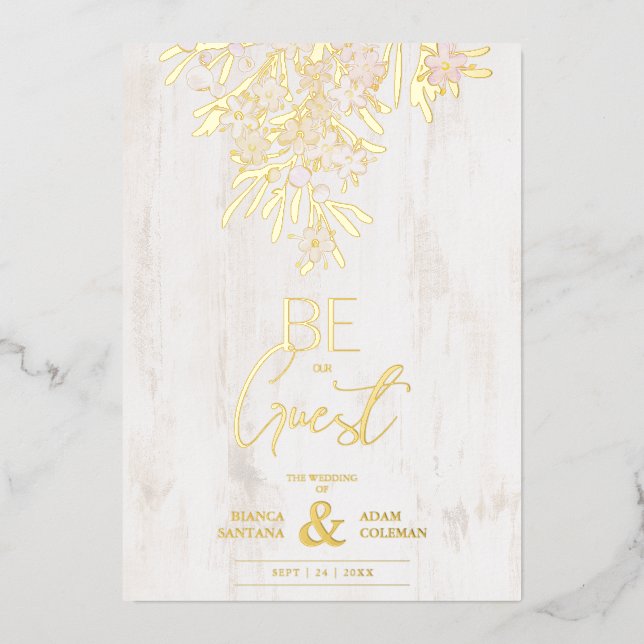 Invitation En Aluminium Branches botaniques fantaisie rustiques sur fond e (Recto)