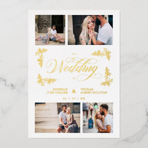 Invitation En Aluminium Branches Fantaisistes Collage Mariage Tendance 4 P