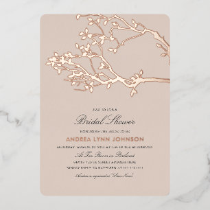 Invitation En Aluminium Branches Heureuses Mariage Rose Gold