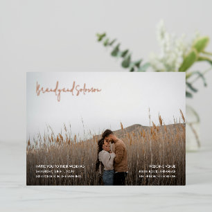 Invitation En Aluminium Brandy Simple Photo Mariage moderne