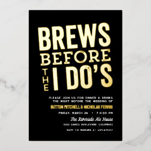 Invitation En Aluminium Brasserie avant le dîner de répétition de la brass