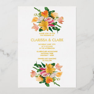 Invitation En Aluminium Bright Summer Floral Bouquet Mariage