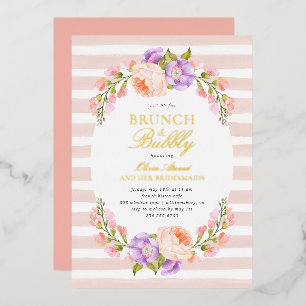 Invitation En Aluminium Broussailler et Fleur Bridal Brunch et Bubbly