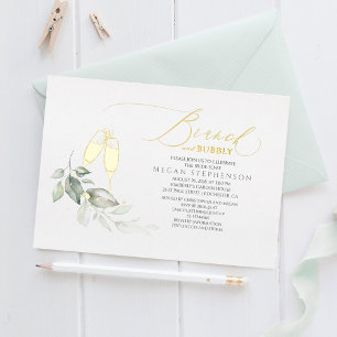 Invitation En Aluminium Brunch and Bubbly Elegant Greenery Bridal Shower
