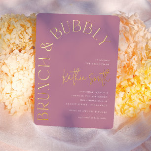 Invitation En Aluminium Brunch & Bubbly Bold Fête des mariées d'arc floral