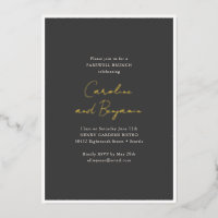 Brunch d'Adieu Mariage Or Script Noms Noir