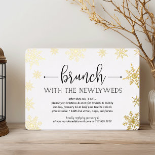 Invitation En Aluminium Brunch de lendemain de mariage sous la neige d'hiv