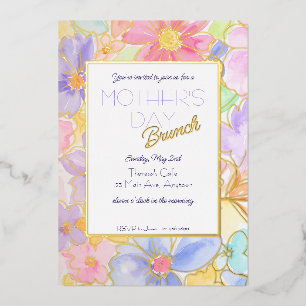 Invitation En Aluminium Brunch floral aquarelle pour la fête des mères