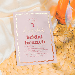 Invitation En Aluminium Brunch nuptial Super rose et rouge brillant