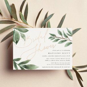 Invitation En Aluminium Budding Branch   Elegant Botanical Bridal Shower
