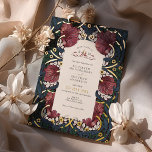Invitation En Aluminium Burgundy Emerald Navy Blue Pimpernel Morris<br><div class="desc">Offrez-vous une élégance intemporelle avec nos invitations de mariage mettant en vedette le célèbre motif Pimpernel de William Morris, rendu magistralement dans des teintes vintages de bordeaux, bleu marine, et accentué avec de la feuille d'or. William Morris, figure de proue du Mouvement des Arts et de l'Artisanat, croyait à la...</div>