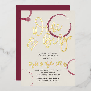 Invitation En Aluminium Burgundy Stains Vin & Bingo Party