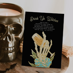 Invitation En Aluminium Buvez tout, Sorcières Fête d'Halloween
