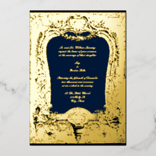 Invitation En Aluminium Cadre baroque rococo floral, fruit, oiseau Mariage