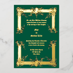 Invitation En Aluminium Cadre Baroque Rococo Rocaille vers 1775 Mariage