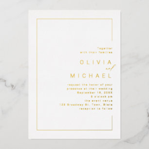 Invitation En Aluminium Cadre chic moderne minimaliste photo de mariage en