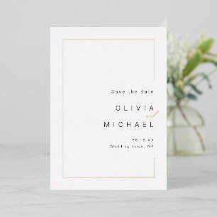Invitation En Aluminium Cadre chic moderne pour photo de sauvegarde de dat