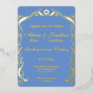 Invitation En Aluminium cadre de mariage à tourbillon juif