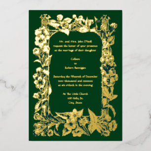 Invitation En Aluminium Cadre de mariage à vignes florales de l'ère victor