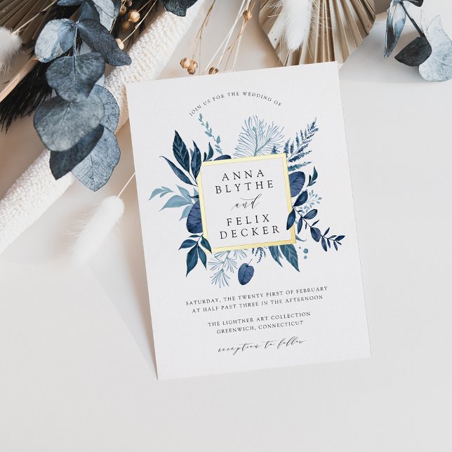 Invitation En Aluminium Cadre de mariage Azure sauvage (Créateur téléchargé)
