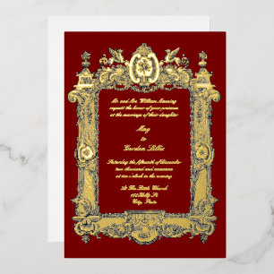 Invitation En Aluminium Cadre de mariage Baroque Rococo Rocaille Griffons